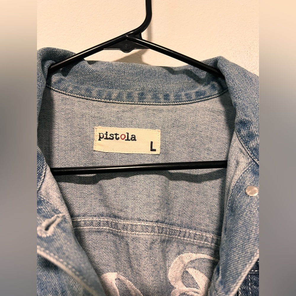 Denim Jacket with Embroidered Back - Picture 10 of 16